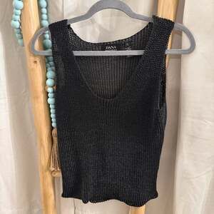 Dana Buchman Black Knit Tank Top Y2K 90s 00s